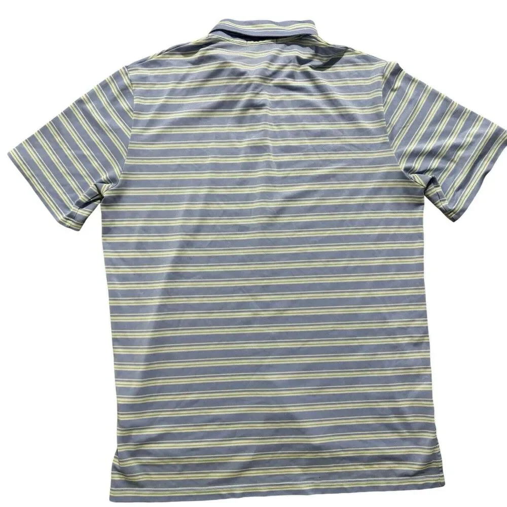 Ralph Lauren Polo RLX Golf Short Sleeve Shirt Mens Large Stripe Blue Performance